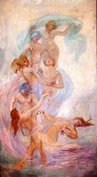 De Zeven Noten Studie voor de decoratie van het Nationaal Instituut voor Muziek in Rio de Janeiro